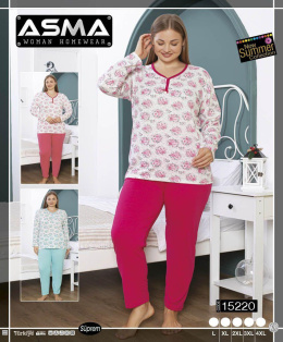 Piżama damska PLUS SIZE (długi rękaw + długie spodnie), rozm. L-4XL, model: 15220