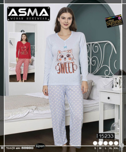 Women's pajamas (long sleeve + long pants), size S-XXL, model: 15233