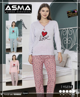 Women's pajamas (long sleeve + long pants), size S-XXL, model: 15234