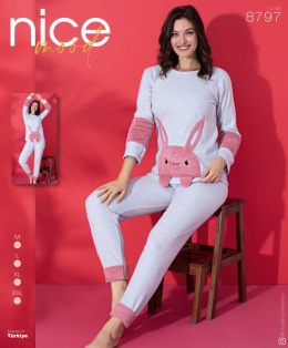 Women's pajamas (long sleeve + long pants), size M-2XL, model: 8797