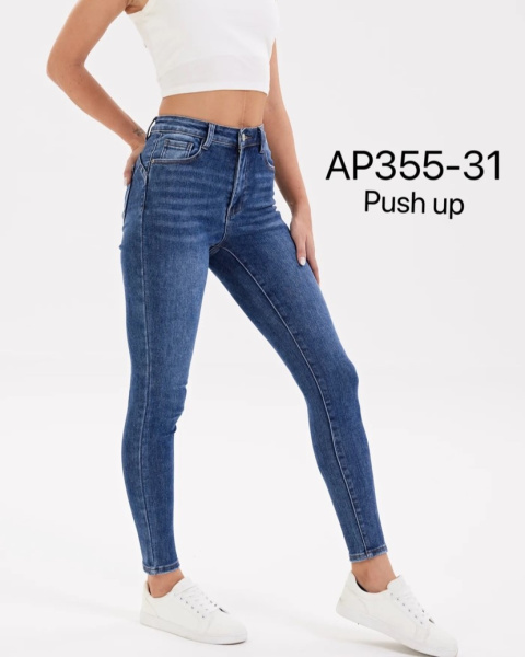 Women's high-waisted denim pants model: AP355-31