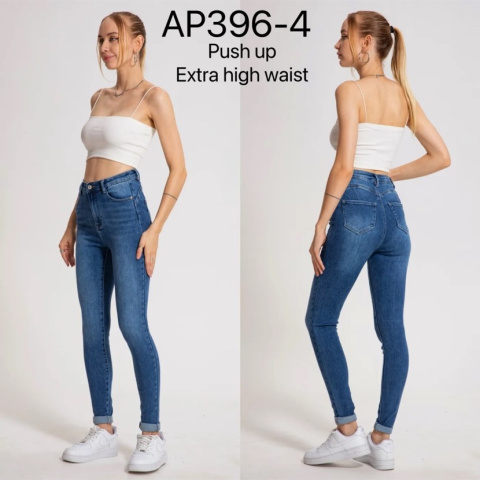 Women's high-waisted denim pants model: AP396-4