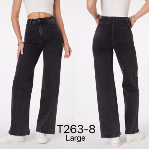 Women's high-waisted denim pants model: T263-8