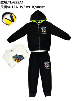 Boys' 2-piece sweatpants with hood