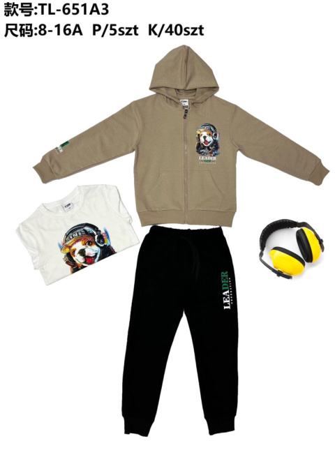 Boys' 2-piece sweatpants with hood