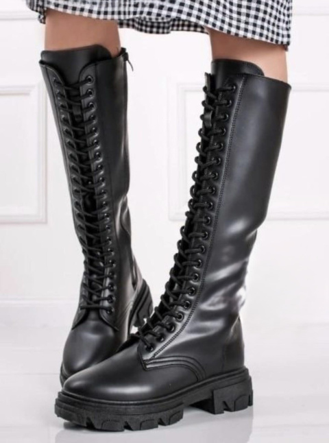 Women's platform boots - lace-up, model: 6688-11, (size 35-41)