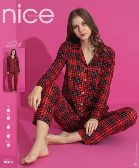 Women's pajamas (long sleeve + long pants), size S-2XL