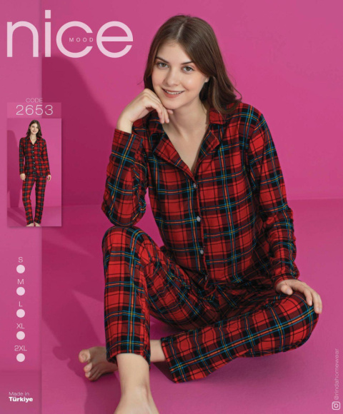 Women's pajamas (long sleeve + long pants), size S-2XL