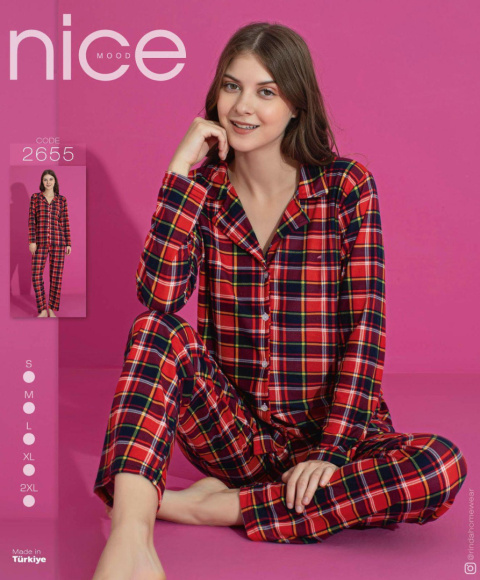 Women's pajamas (long sleeve + long pants), size S-2XL