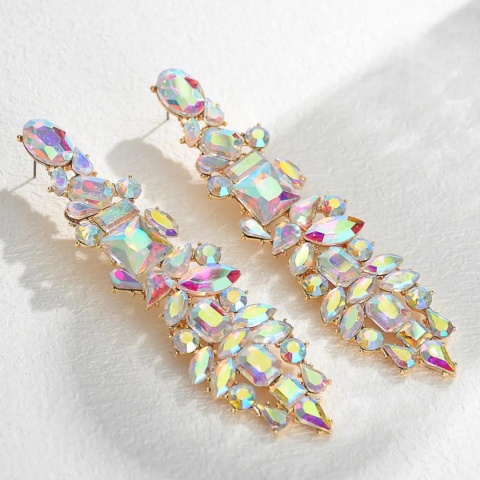 Kolczyki damskie, wiszące z cyrkoniami