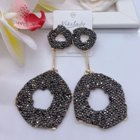 Kolczyki damskie, wiszące z cyrkoniami