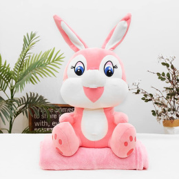 Mascot, plush toy with a hidden microfiber blanket with dimensions 110x160cm