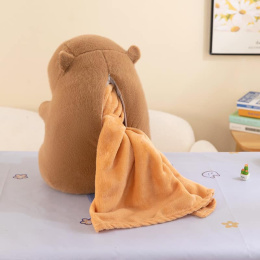 Mascot, plush toy with a hidden microfiber blanket with dimensions 110x160cm