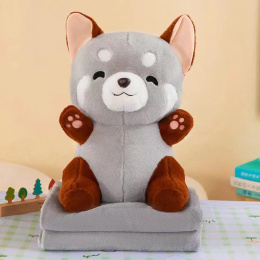 Mascot, plush toy with a hidden microfiber blanket with dimensions 110x160cm