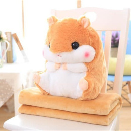 Mascot, plush toy with a hidden microfiber blanket with dimensions 110x160cm