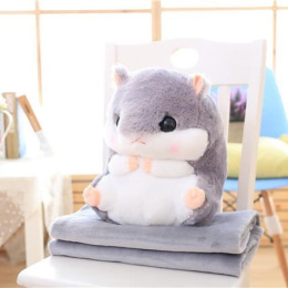 Mascot, plush toy with a hidden microfiber blanket with dimensions 110x160cm