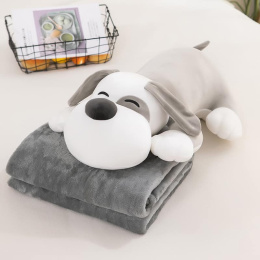 Mascot, plush toy with a hidden microfiber blanket with dimensions 110x160cm