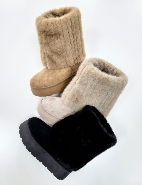 Women's snow boots with fur, model: HY870 (36-41)