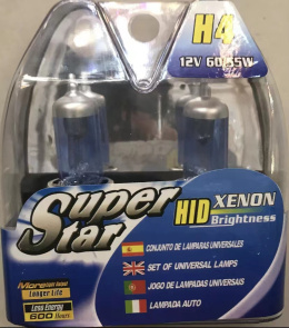 Żarówki halogenowe SUPER STAR H4 XENON 12V 60/55W (w op. 2 sztuki)