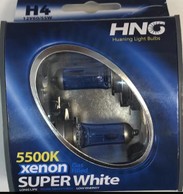 Żarówki halogenowe SUPER WHITE BLUE H4 XENON 12V 60/55W (w op. 2 sztuki)
