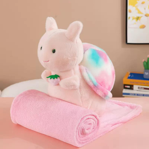 Mascot, plush toy with a hidden microfiber blanket with dimensions 110x160cm