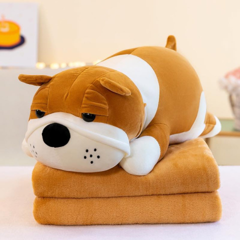 Mascot, plush toy with a hidden microfiber blanket with dimensions 110x160cm