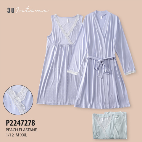 Komplet Koszula Nocna Szlafrok