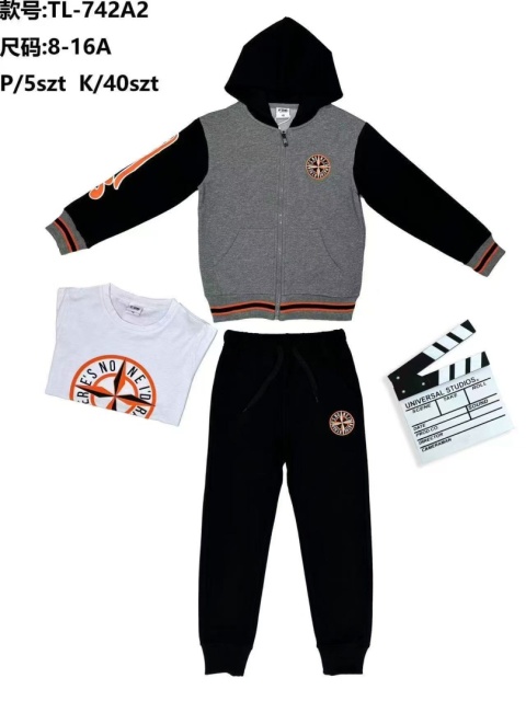 Boys' 2-piece sweatpants with hood