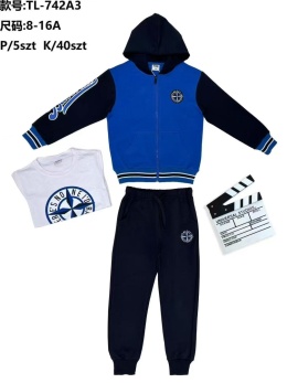 Dresy chłopięce 2-częściowe z kapturem