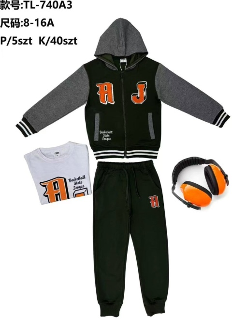 Boys' 2-piece sweatpants with hood