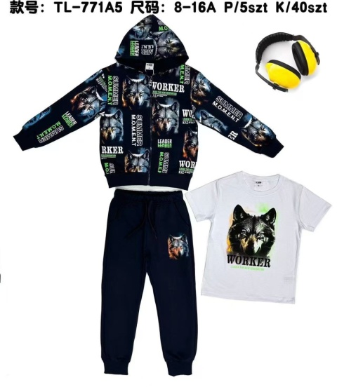 Boys' 2-piece sweatpants with hood