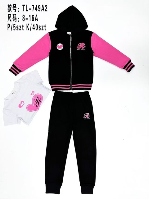 Dresy dziewczęce 2-częściowe z kapturem