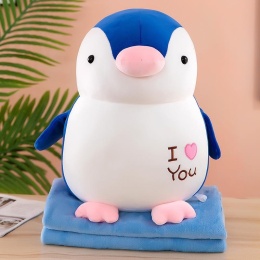 Mascot, plush toy with a hidden microfiber blanket with dimensions 110x160cm