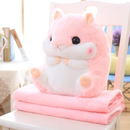 Mascot, plush toy with a hidden microfiber blanket