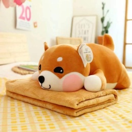 Mascot, plush toy with a hidden microfiber blanket