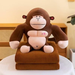 Mascot, plush toy with a hidden microfiber blanket