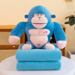 Mascot, plush toy with a hidden microfiber blanket