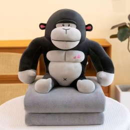Mascot, plush toy with a hidden microfiber blanket