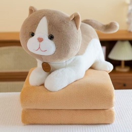 Mascot, plush toy with a hidden microfiber blanket