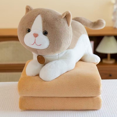 Mascot, plush toy with a hidden microfiber blanket