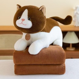 Mascot, plush toy with a hidden microfiber blanket