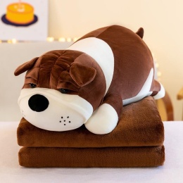 Mascot, plush toy with a hidden microfiber blanket