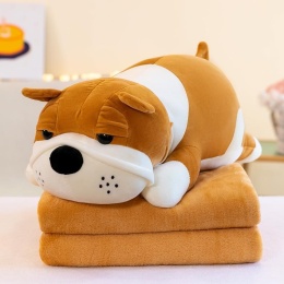 Mascot, plush toy with a hidden microfiber blanket