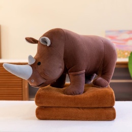 Mascot, plush toy with a hidden microfiber blanket