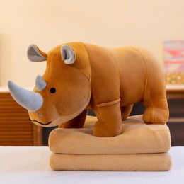 Mascot, plush toy with a hidden microfiber blanket