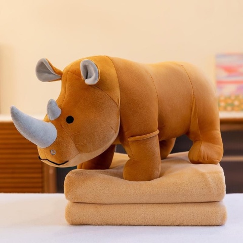 Mascot, plush toy with a hidden microfiber blanket