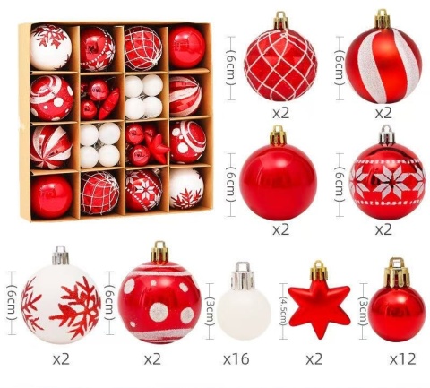 Set of ornaments, Christmas tree baubles