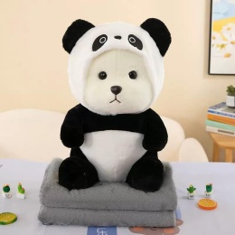 Maskotka, pluszowa zabawka z ukrytym kocem z mikrofibry