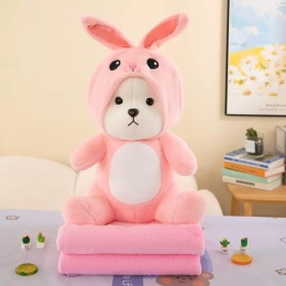 Maskotka, pluszowa zabawka z ukrytym kocem z mikrofibry