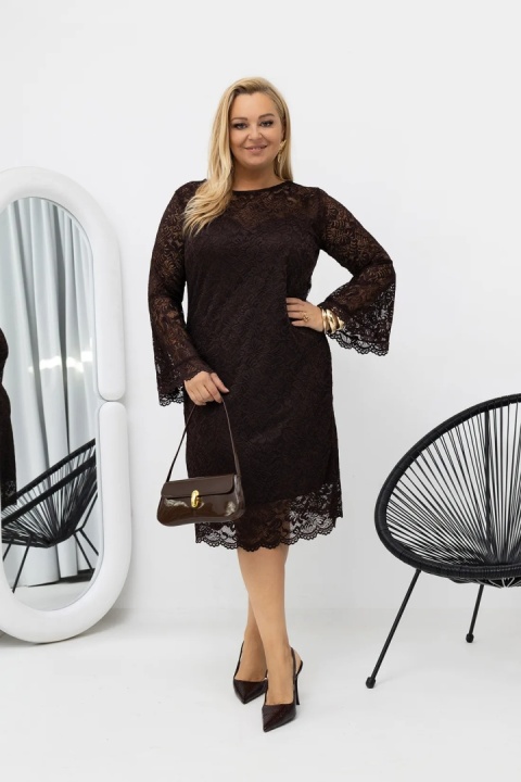 Elegancka koronkowa sukienka plus size BELLIS